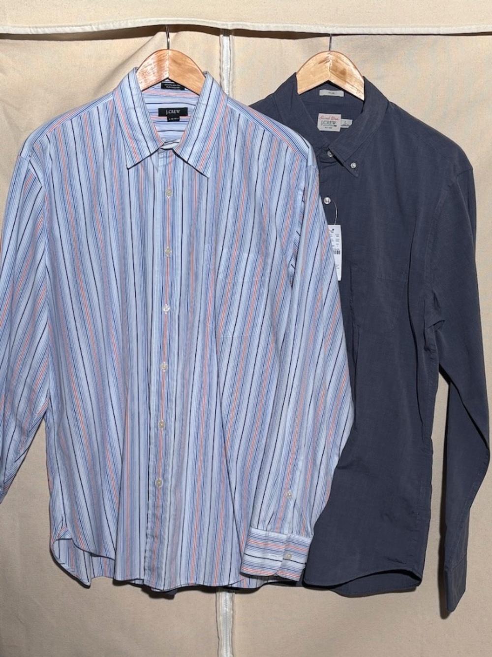 Bundle Two Men's Button-down Long-Sleeve J. Crew Shirts Large